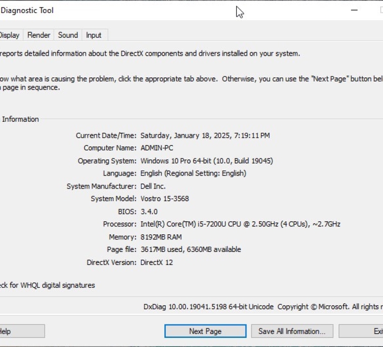 DELL 3568 i5-7200U | RAM 8G | SSD 240G | 15.6 INCH | PIN TỐT 