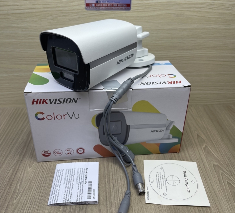 Camera có màu ban đêm, camera Hikvision 2MP (ColorVu) 𝐃𝐒-𝟐𝐂𝐄𝟏𝟎𝐃𝐅𝟎𝐓- Bảo hành 2 năm