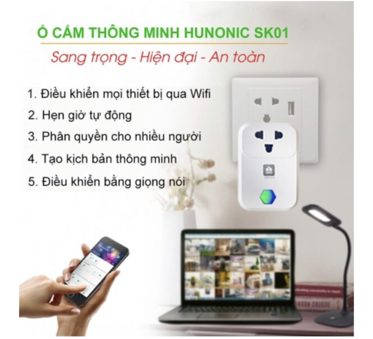 Ổ CẮM THÔNG MINH KẾT NỐI WIFI BẬT TẮT ĐÈN, TIVI, QUẠT, MÁY LẠNH,... (BÊN MỸ VẪN TẮT ĐƯỢC)