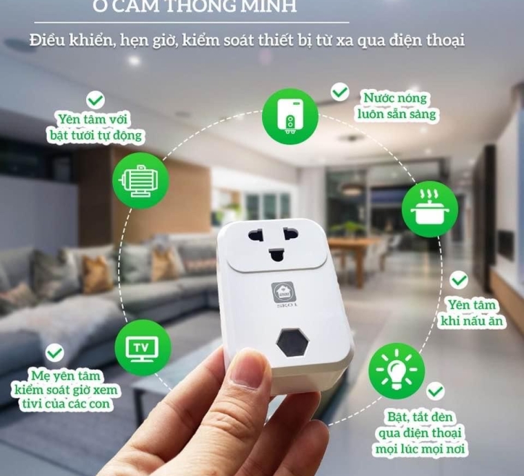 Ổ CẮM THÔNG MINH KẾT NỐI WIFI BẬT TẮT ĐÈN, TIVI, QUẠT, MÁY LẠNH,... (BÊN MỸ VẪN TẮT ĐƯỢC)